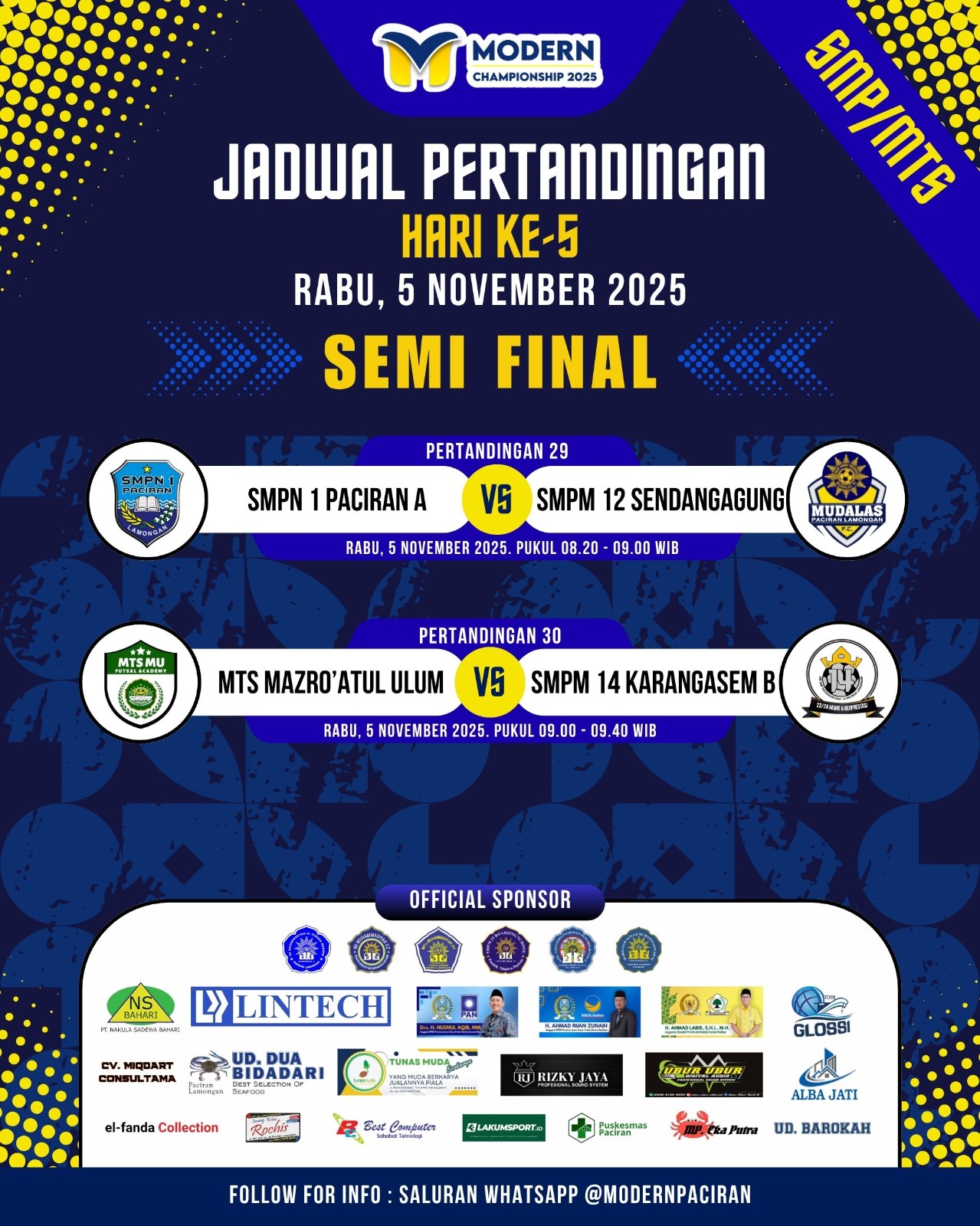 Jadwal Turnamen Hari ke-5 Modern Championship 2025 2